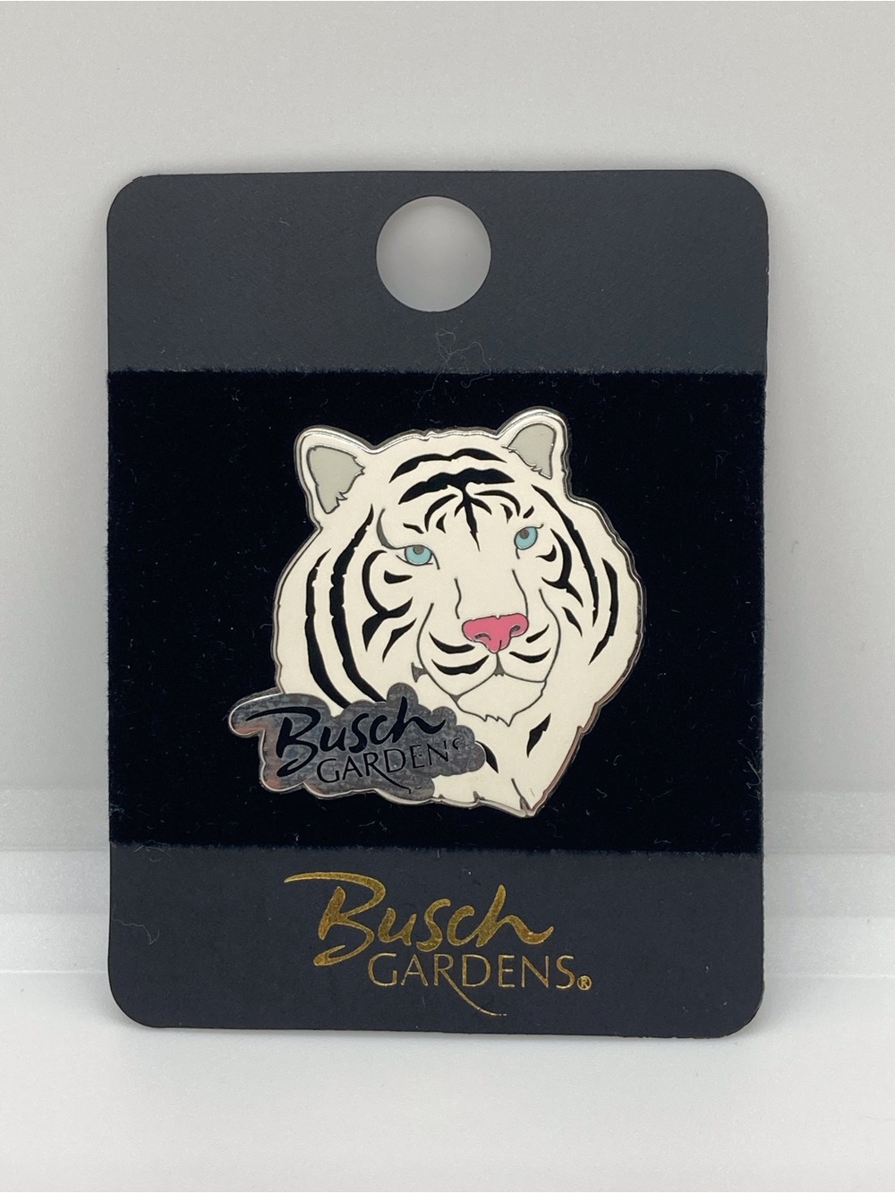 Rare Busch Gardens White Tiger Enamel Pin 1.25” Vintage